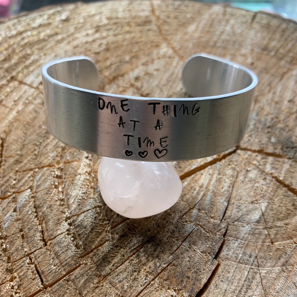 ‘One thing at a time’ large cuff bracelet